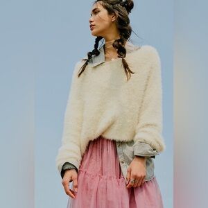 FREE PEOPLE CRILLA FAUX FUR PULLOVER